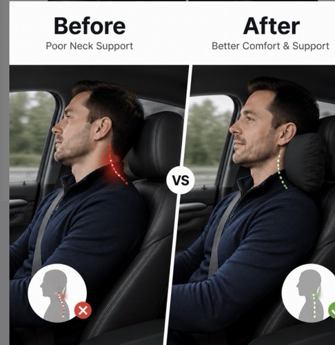 2pack black car - black, headrest