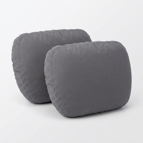 2pcs car headrest pillow grey - car,